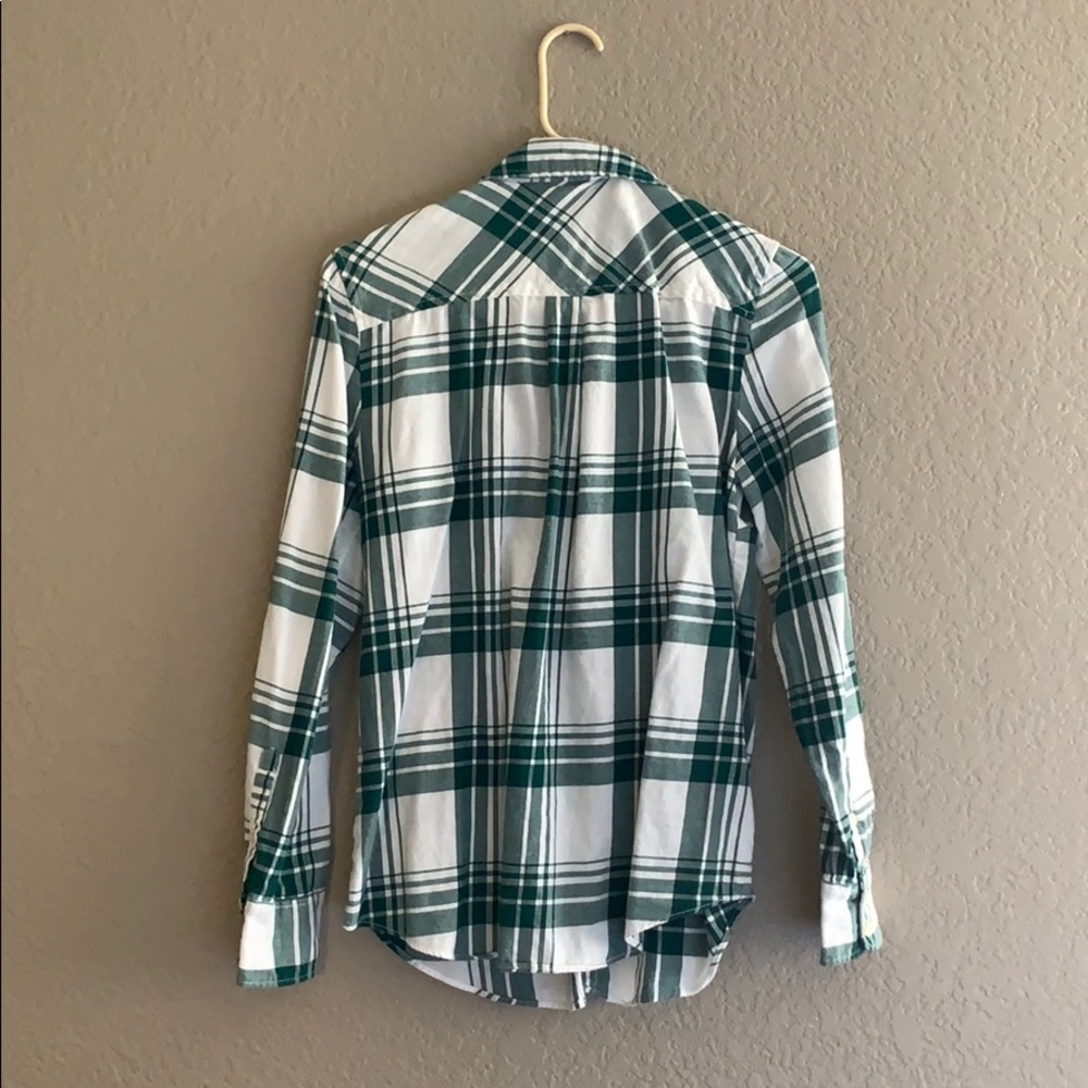 J.Crew Green and White Plaid Shirt - Picture 2 of 3